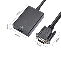 Convertidor VGA Macho a HDTV Hembra de Cobre de Alta Pureza Bajeal con Audio Estéreo de 3.5mm, Carga USB y Revestimiento de PVC para Multimedia