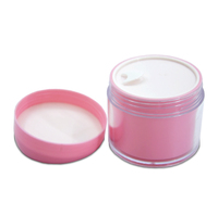 Wadah Krim Wajah Plastik Tebal, Toples Kosmetik Bibir 200G Plastik Pink dengan Tutup