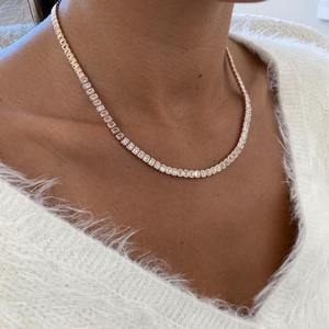 Collar de Diamantes Cultivados en Laboratorio, Chapado en Plata y Oro, con Corte Brillante, de Lujo y Moderno, para Regalo de Boda o Compromiso - Product Image 3