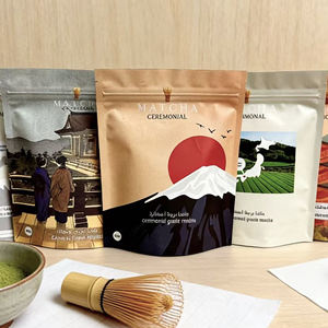 Sachet de luxe personnalisé de qualité alimentaire - Sachets de poudre sèche de 200 g pour l'emballage du thé matcha - Product Image 1