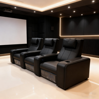 Hochwertige Elektrische Relaxsessel Sofa-Set Liegesessel mit Getränkehalter für Zuhause Keller Wohnzimmer Villa