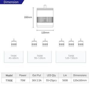 Éclairage LED pour aquarium à spectre complet WRGB, lampe pour plantes aquatiques d'eau douce - Product Image 5