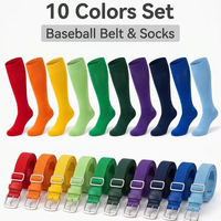 Ensemble ceinture et chaussettes en cuir PU pour femmes Flying Art, pour baseball et softball, boucle en fer, largeur 3,5 cm, longueur extensible 80 cm, réglable, 10 couleurs