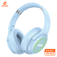 Casque sans fil circum-auriculaire couleur macaron, lumineux RGB, stéréo, avec micro, prise en charge carte TF et AUX, pour le gaming et la musique, vente en gros
