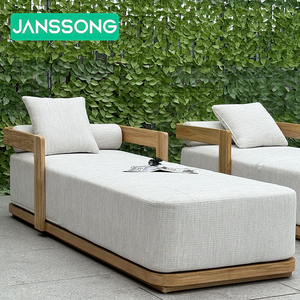 Muebles de Madera para Exteriores de la Más Alta Calidad, Tumbona de Teca, Mesa, Conjunto de Sofás, Muebles para Proyectos de Hoteles y Villas - Product Image 1