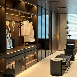 Customized Modern Bedroom Walkin Cabinet Wardrobe Closets Systems Furniture Design Wooden Walk In Closet