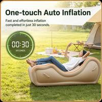 Canapé gonflable ZiXuanTang OKD732 robuste 300 kg avec revêtement floqué, gonflage automatique en une touche, pompe amovible, 170 cm, pour camping extérieur