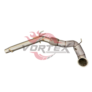 Collecteur d'échappement haute performance en acier inoxydable 304 avec catalyseur pour VW Golf GTI MK8 EA888 2.0T 2020-2025 avec bouclier thermique sans voyant d'avertissement (CEL) - Product Image 2