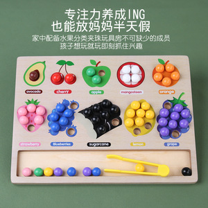 Giocattolo <span class=keywords><strong>Montessori</strong></span> in Legno per Ordinare e Abbinare Frutta con Clip, Riconoscimento Colori e Sviluppo Motricità Fine - Product Image 4