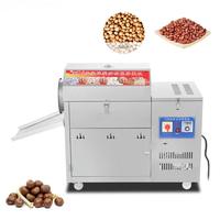 Grand tambour commercial de torréfaction de café d'arachide, de cacao et de soja pour le séchage des noix Machine à rôtir les grains de chauffage au gaz pour enfants emballée dans un sac