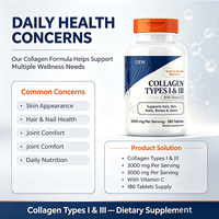 OEM Özel Etiketli Kolajen Tabletleri 180 Adet 3000mg C Vitamini ile Besin Takviyesi