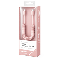 Kabel Data Spiral USB Type C PD Pengisian Cepat Tembaga Murni Ramah Lingkungan dari Source Factory, Dapat Ditarik Ulang, Untuk Komputer dan Earphone