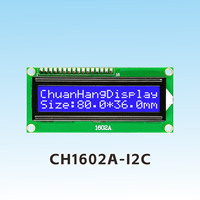CH1602A-I2C Écran LCD Monochrome à Interface I2C 16x2, Module LCD COB 1602 à Grande Fenêtre 64.9x15.9mm ChuanHang LCM