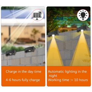 Lámpara de Pared LED Solar para Exteriores, Impermeable, para Terraza, Jardín, Valla, Pared Exterior - Product Image 4