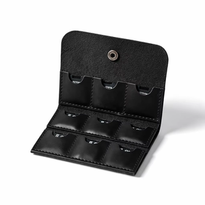 Genuine Leather SD <b>Card</b> Storage Case Portable <b>Memory</b> <b>Card</b> Wallet for Photographers Custom Logo Organizer - Product Image 5