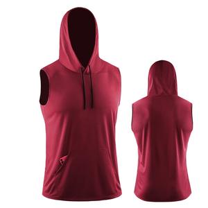 Kaos Olahraga Vedo GYM Logo Kustom Bahan Mesh Polyester Ukuran US Tanpa Lengan Pakaian Workout Pria <span class=keywords><strong>Hoodie</strong></span> Otot Kaos Fitness Dengan Saku - Product Image 2