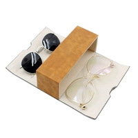 Étui à lunettes rigide double couche tendance à motif uni avec double compartiment de rangement et design carré magnétique à deux sections