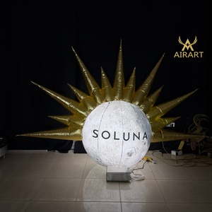 Bola Inflable con Forma de Luna de Espinas, con Luces LED de Colores, Decoración Brillante para Casa o Parque - Product Image 6