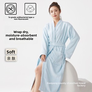High-End di velluto corallo accappatoio Yukata coppia <span class=keywords><strong>camicia</strong></span> <span class=keywords><strong>da</strong></span> <span class=keywords><strong>notte</strong></span> per le donne assorbente asciugamano materiale nuovo stile per la primavera autunno inverno - Product Image 2