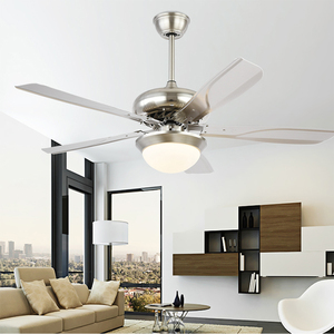 พัดลมเพดานขนาด52นิ้วที่ทันสมัยพร้อมไฟ LED ดีไซน์แบบดั้งเดิมรีโมทคอนโทรล5ใบมีดสำหรับห้องนั่งเล่น - Product Image 1