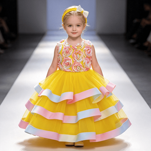 Vestido <span class=keywords><strong>de</strong></span> tul con capas <span class=keywords><strong>para</strong></span> niña, vestido formal <span class=keywords><strong>de</strong></span> tul con flores 3D <span class=keywords><strong>para</strong></span> niña pequeña, vestido <span class=keywords><strong>de</strong></span> flores <span class=keywords><strong>para</strong></span> niña con diadema, vestidos <span class=keywords><strong>de</strong></span> fiesta <span class=keywords><strong>para</strong></span> niños - Product Image 2