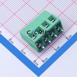 MX128-5.08-04P-GN01-Cu-Y-A Screw Terminal Block Through hole Component (THT),P=5.08mm Connector 1x4P 5.08mm Green Through Hole - Product Image 1