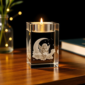 Ornamenti Natalizi Serie Angelo Inciso su Cristallo, Decorazioni Ecologiche e Durevoli per la Casa, Ideali per Cene a Lume di Candela - Product Image 4