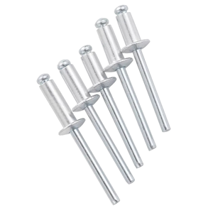 Rivets aveugles en acier et aluminium à tête ronde de type ouvert, galvanisés de grade 4, 2,4 mm-6,4 mm, tête blanche, norme DIN - Product Image 1