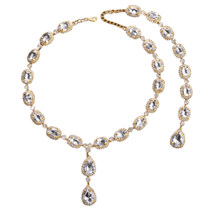 Fashion <strong>Drop</strong> Bride <strong>Back</strong> Chain Body Chain Accessories Luxury Wedding Banquet Dress Crystal <strong>Necklace</strong> for Women - Product Image 1