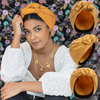 Pañuelos para la Cabeza con Nudo Cruzado Estilo Bohemio, Turbante Arrugado, Pañuelo Elástico para la Cabeza para Mujeres y Niñas, Uso Diario