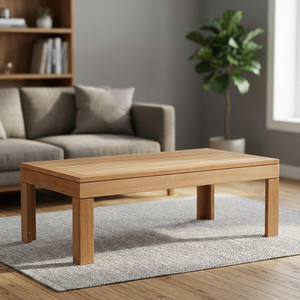 Table à manger rectangulaire en bois de style européen moderne, durable, minimaliste, stable, meubles de maison, pieds en bois massif pour appartement, cuisine - Product Image 2