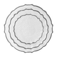 Assiettes de présentation en verre martelé transparent avec bordure dorée ondulée, assiettes décoratives pour la décoration de table de mariage et de banquet