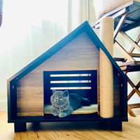 Meubles pour animaux de compagnie en bois massif écologiques modernes, lits pour chiens et chats, niches, cages avec griffoir, OEM