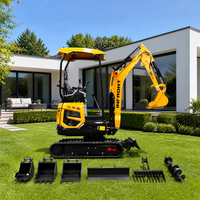 Mini-excavatrice 1t, 1,8t, 2,5t certifiée CE EPA, à commande hydraulique, bras pivotant, pour l'agriculture et les serres, équipement micro, directement de l'usine