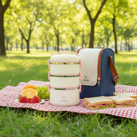 Boîte à lunch isotherme personnalisée en acier inoxydable pour l'école, boîte à bento thermique pour enfants et adultes