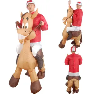 男女通用成人骑驴充气万圣节服装万圣节圣诞嘉年华充气服装