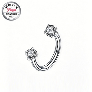 Anneaux de nez en zircon coloré Freya 20G pour femmes, bijoux de <span class=keywords><strong>piercing</strong></span> en titane G23 pour Daith, Tragus, nez de vache, boucles d'oreilles créoles en diamant naturel - Product Image 5
