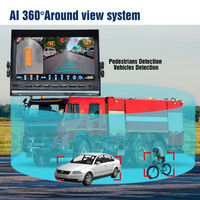 3D HD 360 °   Système de caméra de vision panoramique AI avec détection des angles morts pour la sécurité des flottes de camions et de bus