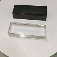 Base de trophée rectangulaire en cristal transparent bleu/noir K9 pour plaque de récompense et décoration de bureau – Vente en gros