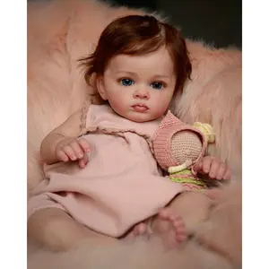 Reborn Baby Doll Tutti Muñeca suave de silicona realista con detalles pintados a mano Juguete perfecto para niños como regalo de cumpleaños