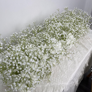Artificial Wedding Flowers Ball Runner Baby Breath <b>Table</b> Runner Custom Wholesale Flower Runner Silk High End - Product Image 4