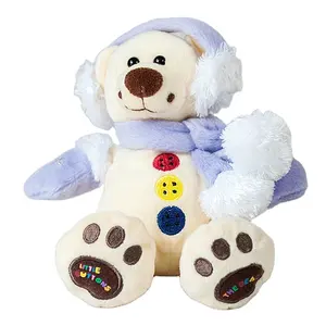 צעצוע קטיפה של דוב יושב בפלאש חיה ממולאת דובון חמוד לילדות