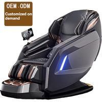 Fauteuil de massage de luxe zéro gravité 4D avec airbags intégraux en cuir PU, fonction de décompression, musique, rouleaux fessiers et grand écran intelligent
