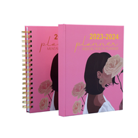 Échantillon gratuit Cadeau pour filles Logo or personnalisé 2024 Planificateur hebdomadaire Impression laitière Soins personnels Planificateur de journal Impression de cahiers