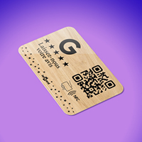 Carte de contrôle d'accès NFC programmable en bois pour restaurants, carte Google Review avec 213, 215, 216 avis