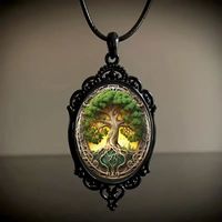 Collier Pendentif Unisexe Gothique Vintage Croix Corbeau Miko Halloween Électroplaqué Style Européen et Américain Vente en Gros