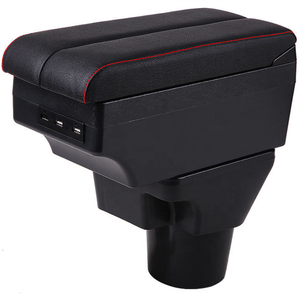 2020 di nuovo disegno doppio aperto nero Car Center Console Bracciolo Scatola di Immagazzinaggio del Bracciolo del Cuoio Per Nuova Kia <span class=keywords><strong>Rio</strong></span> 2019 - Product Image 1