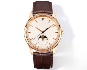 Men's Business Mechanical <b>Watch</b> Moon Phase Display Sapphire Crystal Dial Stainless Steel/Alloy <b>Case</b> Genuine Leather Band - Product Image 2