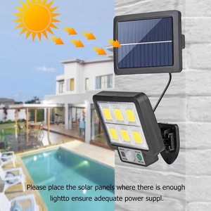 Solar Street <b>Light</b> Led Cob 12w Ip65 Waterproof With <b>Motion</b> <b>Sensor</b> Outdoor Wall Lamp - Product Image 3