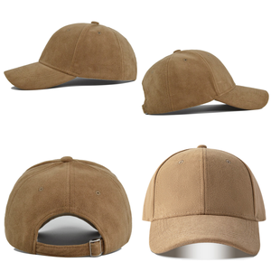 Custom Classic Adjustable <b>Plain</b> Hat Quality Baseball <b>Cap</b> Sun Hat Faux Suede Leather Adjustable Structured Baseball <b>Cap</b> - Product Image 2